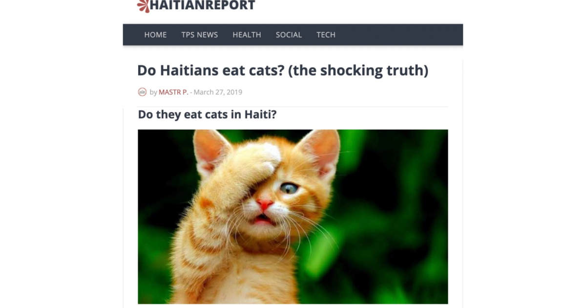 ‘Haitian Report’ Publication Confirms Disturbing Practice of Cat Consumption Among Haitians: ‘Cat Meat is a Delicacy that Many… Can’t Resist’